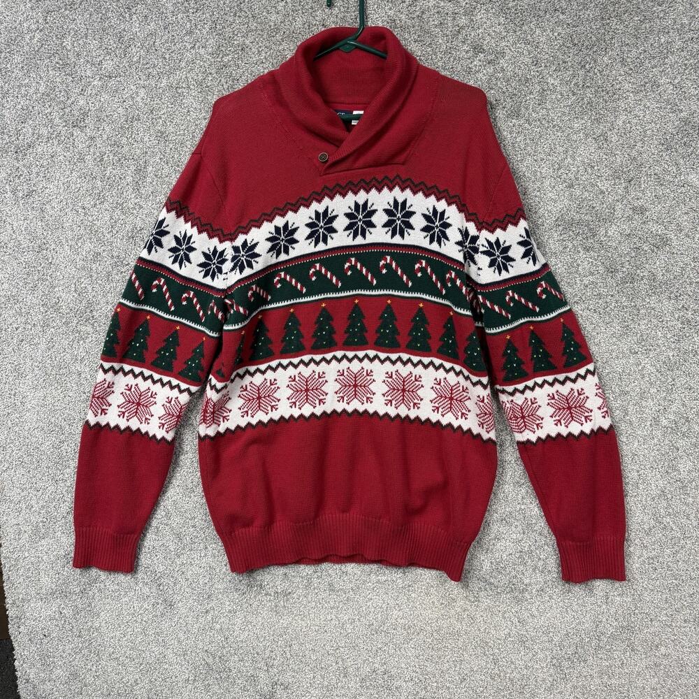 Place Sweater L Fair Isle Ugly Christmas Holiday Party Granny Kitsch Wintercore